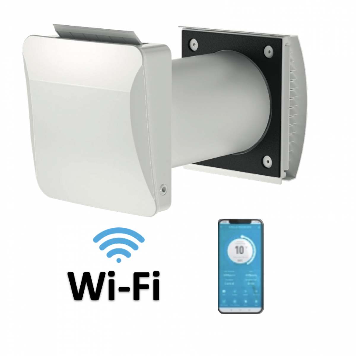 Mini rekuperatorius BROFER, valdymas su pulteliu arba Wi-Fi , DN 160, RUCTS Basic 160, Wi-Fi sieninis Mini rekuperatorius BROFER, valdymas su pulteliu arba Wi-Fi , DN 160, RUCTS Basic 160, Wi-Fi sieninis